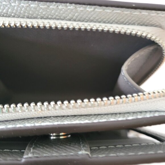 Coach CCL96 Snap Wallet Metallic Signature Small Clutch Gray Silver - Picture 8 of 8